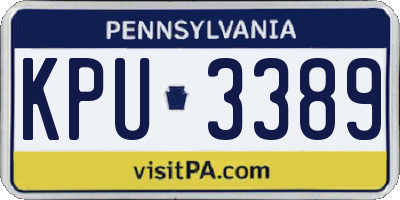 PA license plate KPU3389