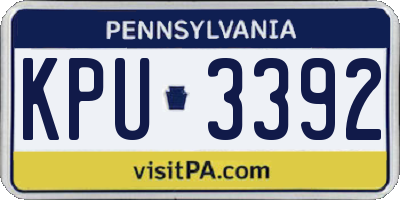 PA license plate KPU3392