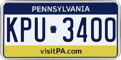 PA license plate KPU3400