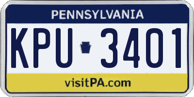 PA license plate KPU3401