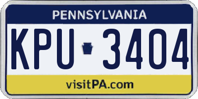 PA license plate KPU3404