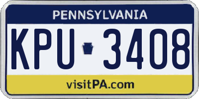 PA license plate KPU3408