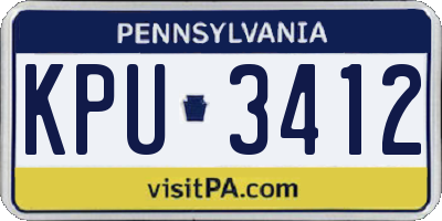 PA license plate KPU3412