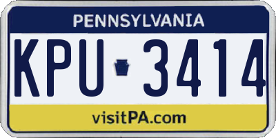 PA license plate KPU3414