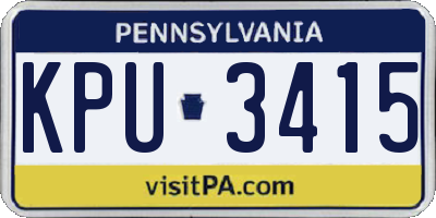 PA license plate KPU3415