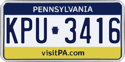 PA license plate KPU3416