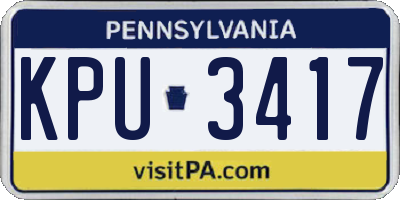 PA license plate KPU3417