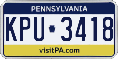 PA license plate KPU3418