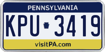 PA license plate KPU3419