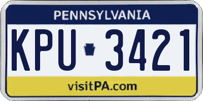 PA license plate KPU3421