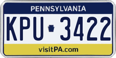 PA license plate KPU3422