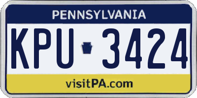 PA license plate KPU3424