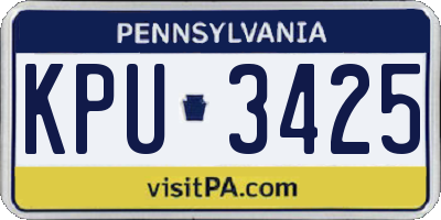 PA license plate KPU3425