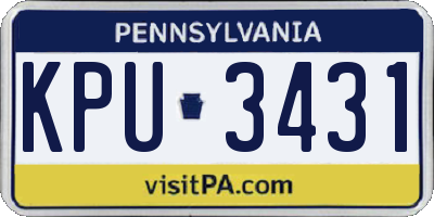 PA license plate KPU3431