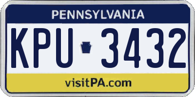 PA license plate KPU3432