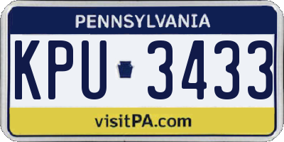 PA license plate KPU3433