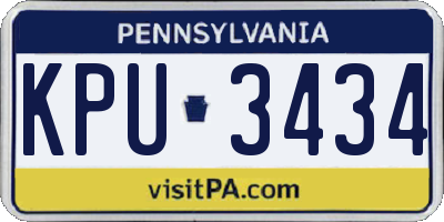 PA license plate KPU3434