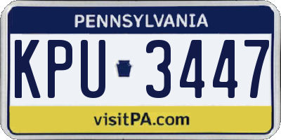 PA license plate KPU3447