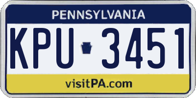 PA license plate KPU3451