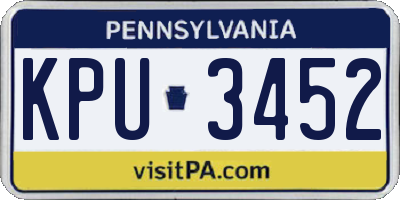 PA license plate KPU3452