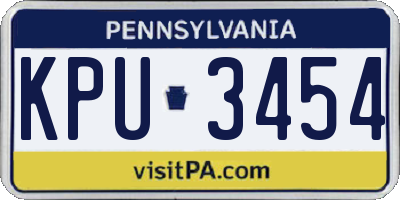 PA license plate KPU3454