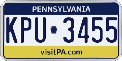 PA license plate KPU3455