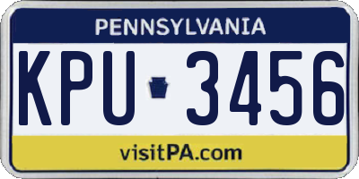 PA license plate KPU3456