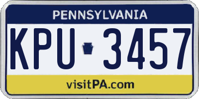 PA license plate KPU3457
