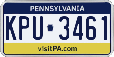 PA license plate KPU3461