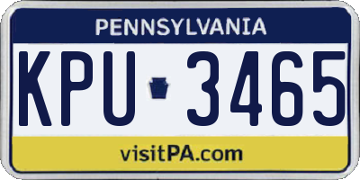 PA license plate KPU3465
