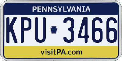 PA license plate KPU3466