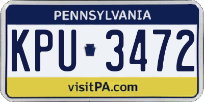 PA license plate KPU3472