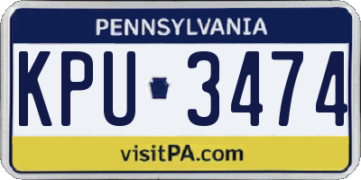 PA license plate KPU3474