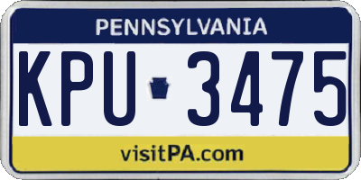 PA license plate KPU3475