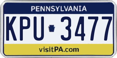 PA license plate KPU3477