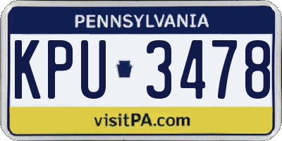 PA license plate KPU3478
