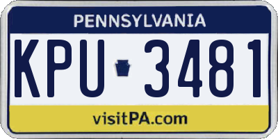 PA license plate KPU3481