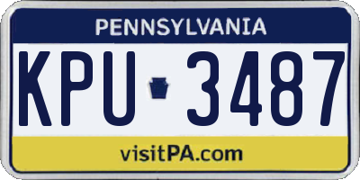 PA license plate KPU3487