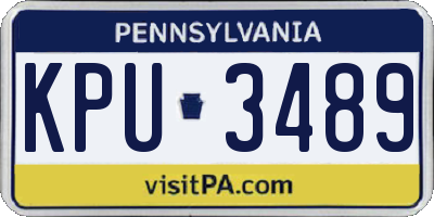 PA license plate KPU3489