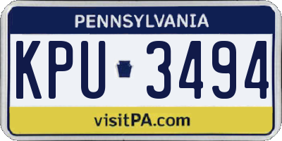PA license plate KPU3494