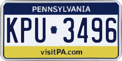 PA license plate KPU3496