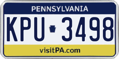 PA license plate KPU3498