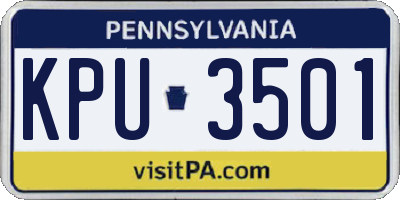 PA license plate KPU3501