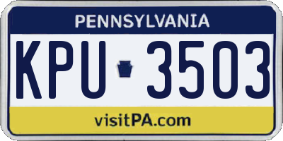 PA license plate KPU3503