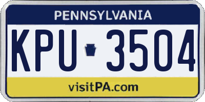 PA license plate KPU3504