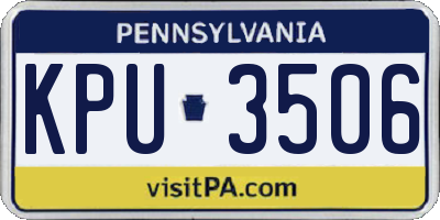 PA license plate KPU3506