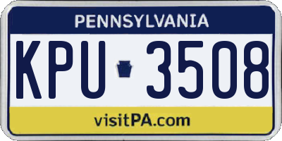PA license plate KPU3508