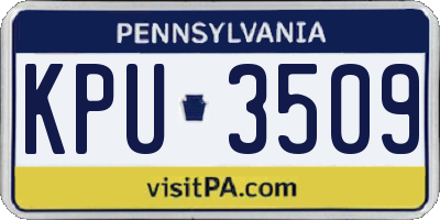 PA license plate KPU3509