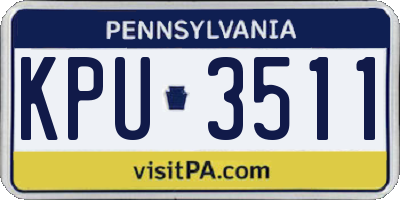 PA license plate KPU3511