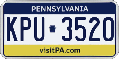 PA license plate KPU3520